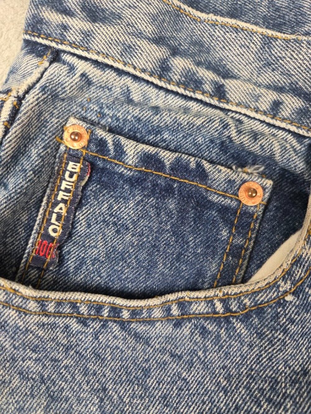 Vintage 90s/Y2K Buffalo "Forever a Legend" Button-Front Denim Midi Skirt Button - Picture 9 of 12
